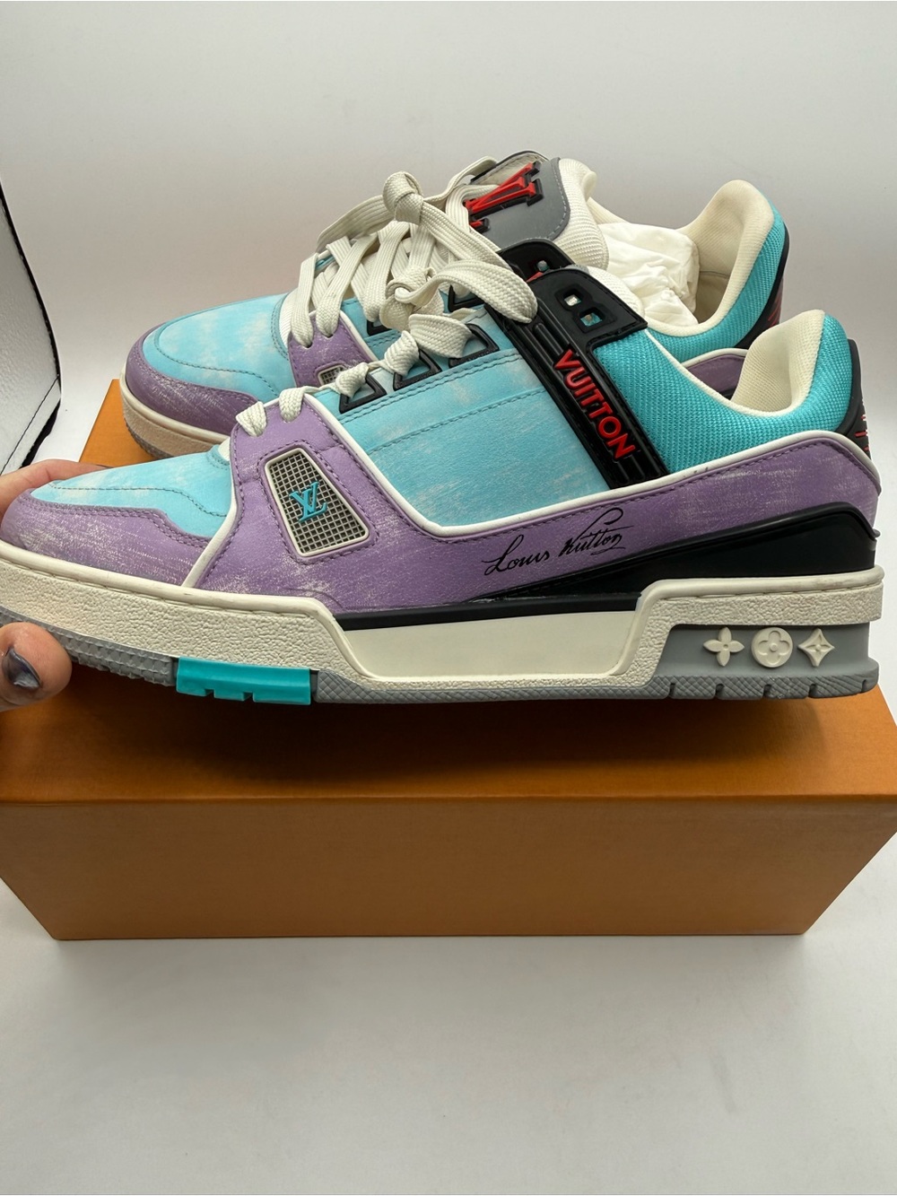 Louis Vuitton LV Multicolor Leather Trainer's Low-Top Sneakers full inclusion - Picture 7 of 11